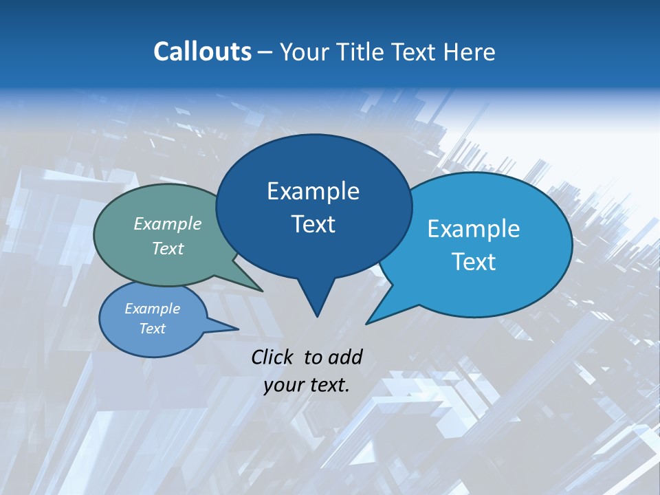 Abstract Background With Blue Plastic Blocks, High Quality 3D Render, Isolated On White PowerPoint Template