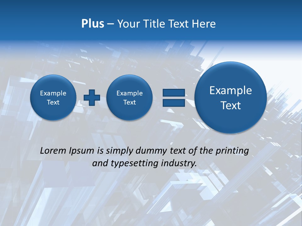 Abstract Background With Blue Plastic Blocks, High Quality 3D Render, Isolated On White PowerPoint Template