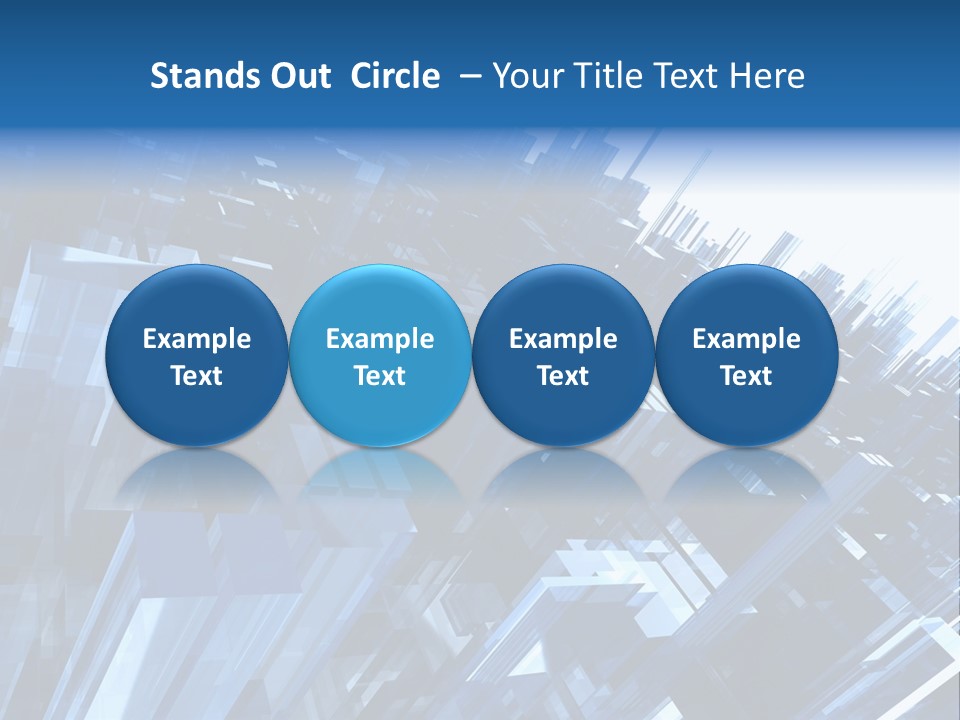 Abstract Background With Blue Plastic Blocks, High Quality 3D Render, Isolated On White PowerPoint Template