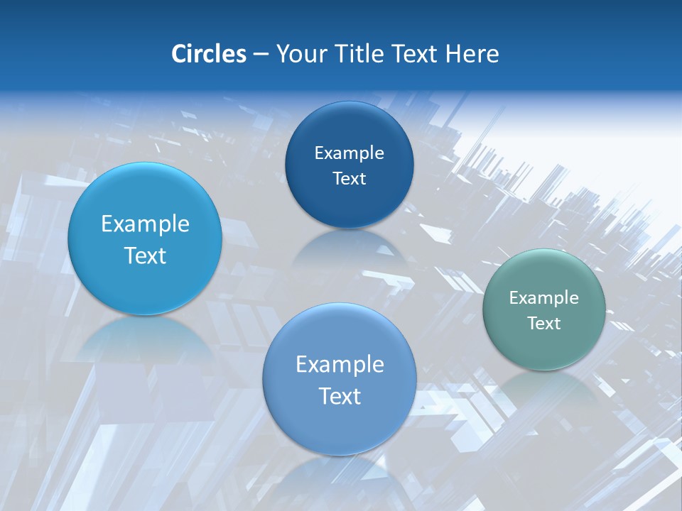 Abstract Background With Blue Plastic Blocks, High Quality 3D Render, Isolated On White PowerPoint Template