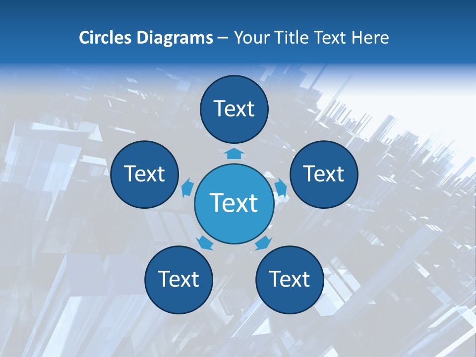 Abstract Background With Blue Plastic Blocks, High Quality 3D Render, Isolated On White PowerPoint Template