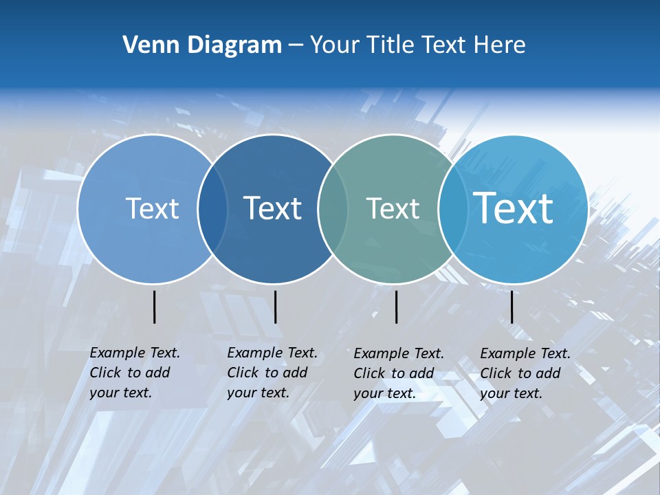 Abstract Background With Blue Plastic Blocks, High Quality 3D Render, Isolated On White PowerPoint Template