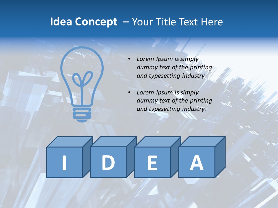 Abstract Background With Blue Plastic Blocks, High Quality 3D Render, Isolated On White PowerPoint Template