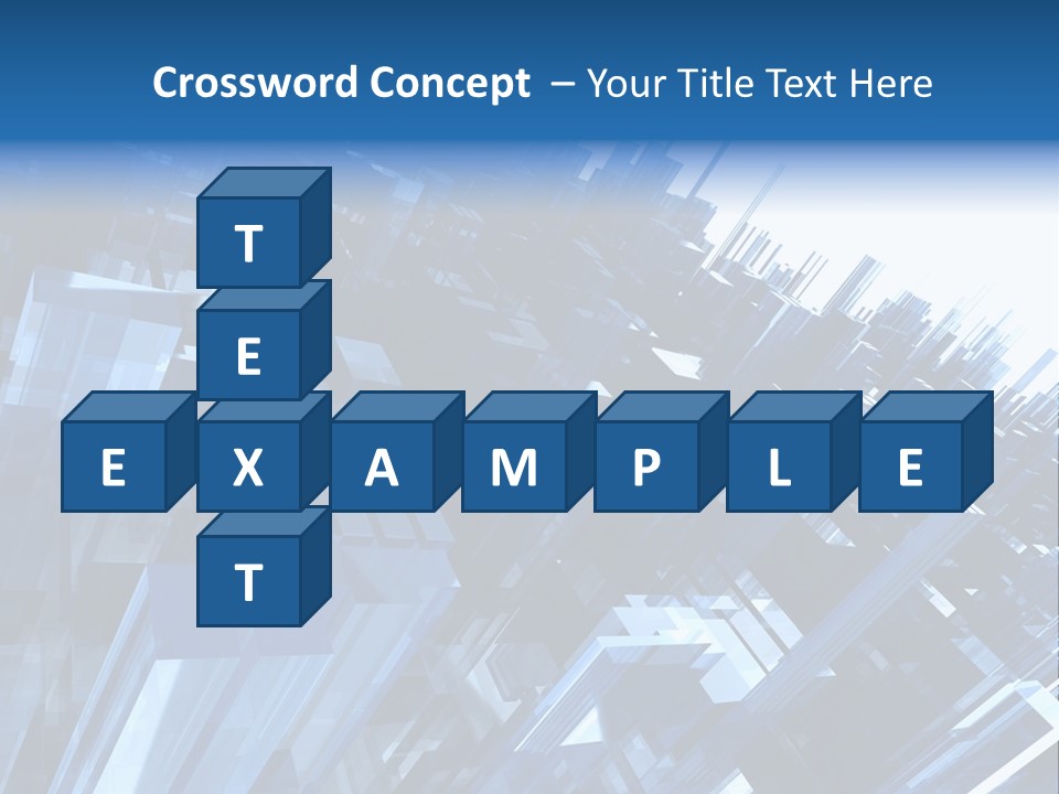 Abstract Background With Blue Plastic Blocks, High Quality 3D Render, Isolated On White PowerPoint Template