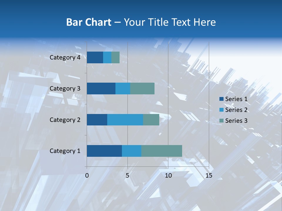 Abstract Background With Blue Plastic Blocks, High Quality 3D Render, Isolated On White PowerPoint Template