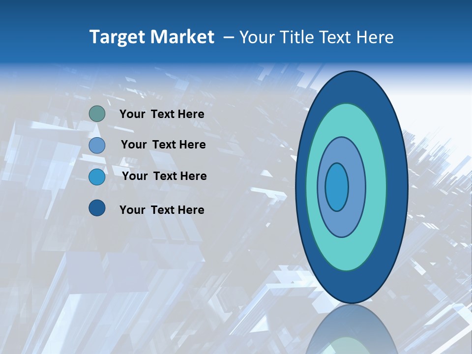 Abstract Background With Blue Plastic Blocks, High Quality 3D Render, Isolated On White PowerPoint Template