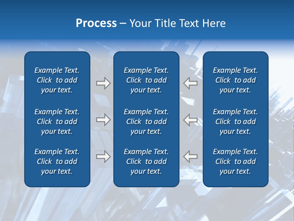Abstract Background With Blue Plastic Blocks, High Quality 3D Render, Isolated On White PowerPoint Template