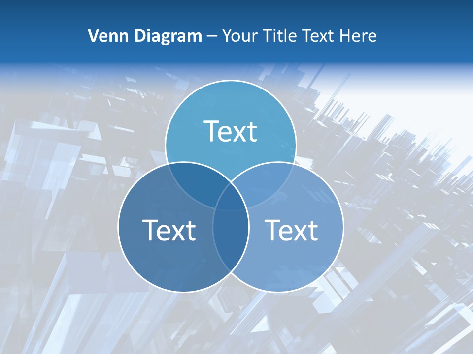 Abstract Background With Blue Plastic Blocks, High Quality 3D Render, Isolated On White PowerPoint Template