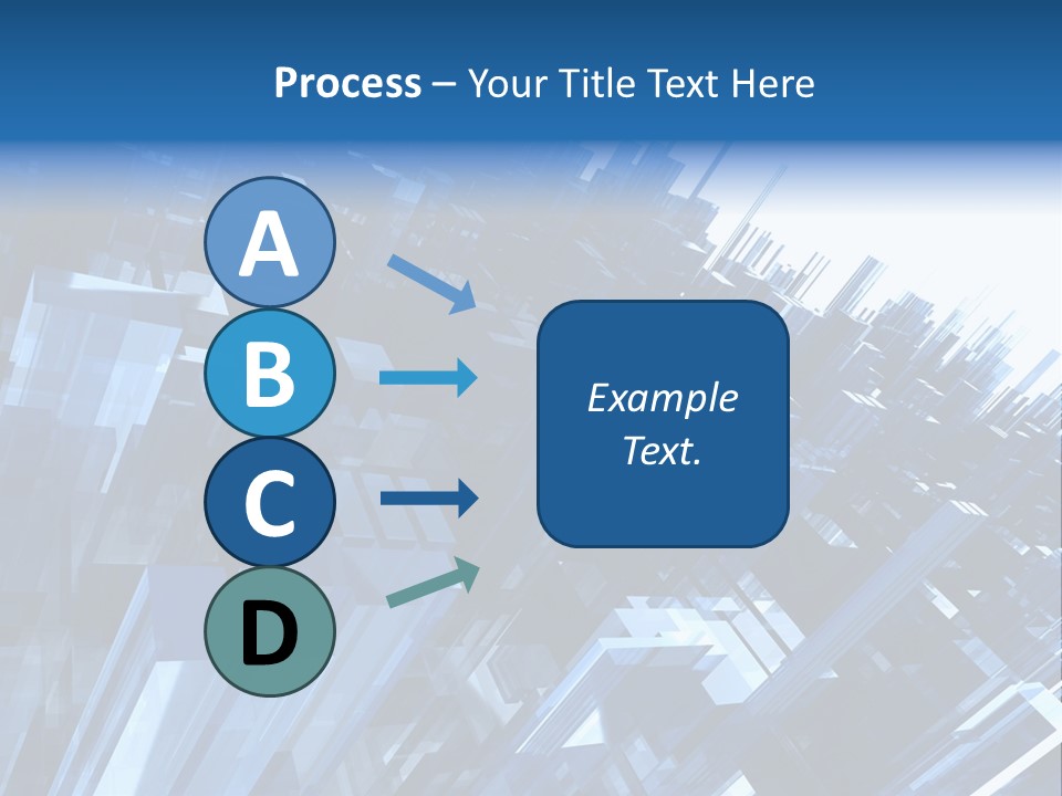 Abstract Background With Blue Plastic Blocks, High Quality 3D Render, Isolated On White PowerPoint Template