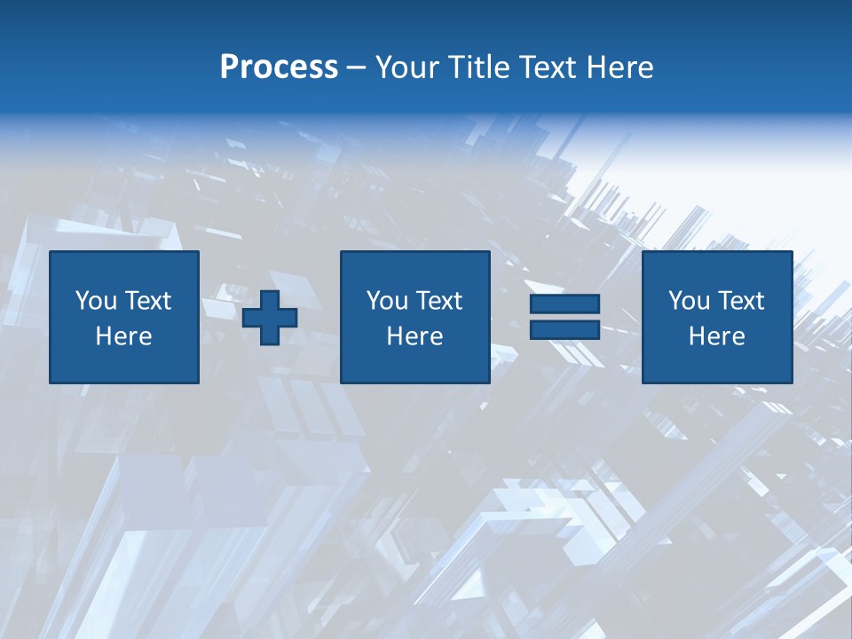 Abstract Background With Blue Plastic Blocks, High Quality 3D Render, Isolated On White PowerPoint Template