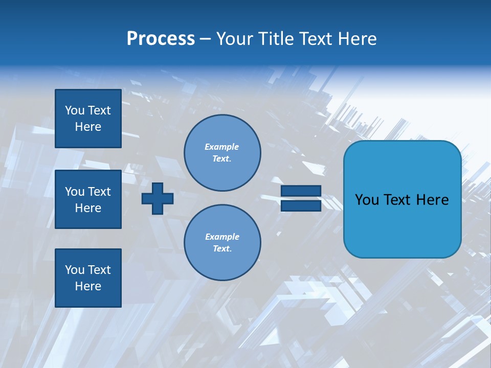 Abstract Background With Blue Plastic Blocks, High Quality 3D Render, Isolated On White PowerPoint Template