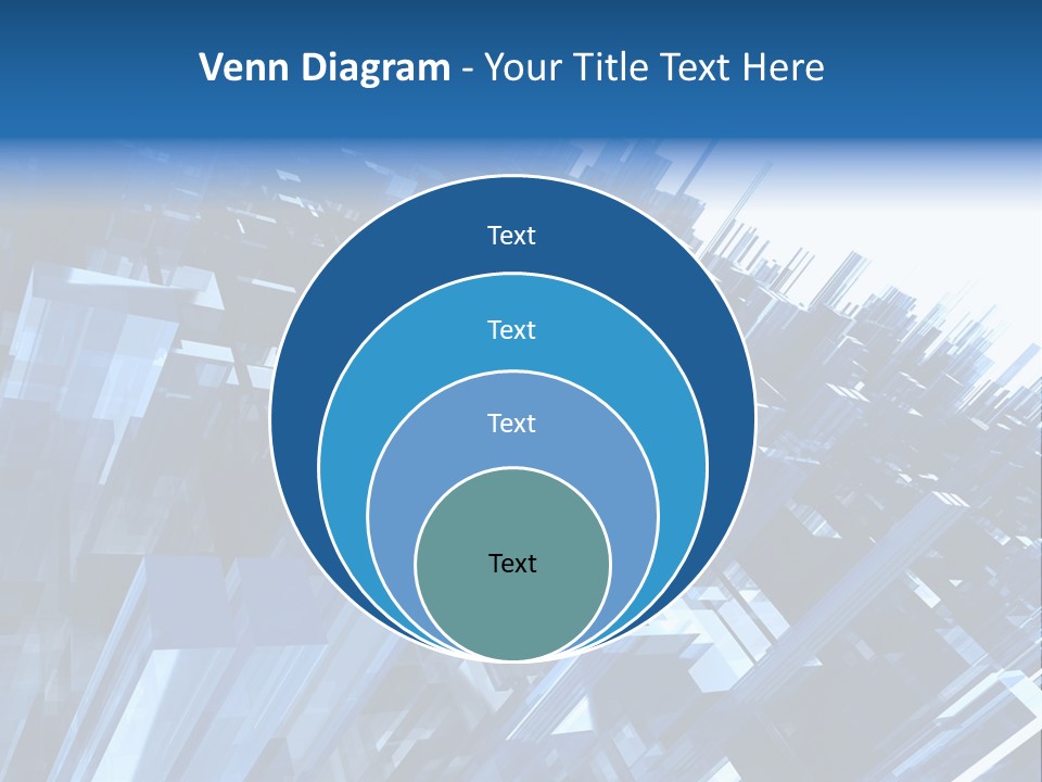 Abstract Background With Blue Plastic Blocks, High Quality 3D Render, Isolated On White PowerPoint Template