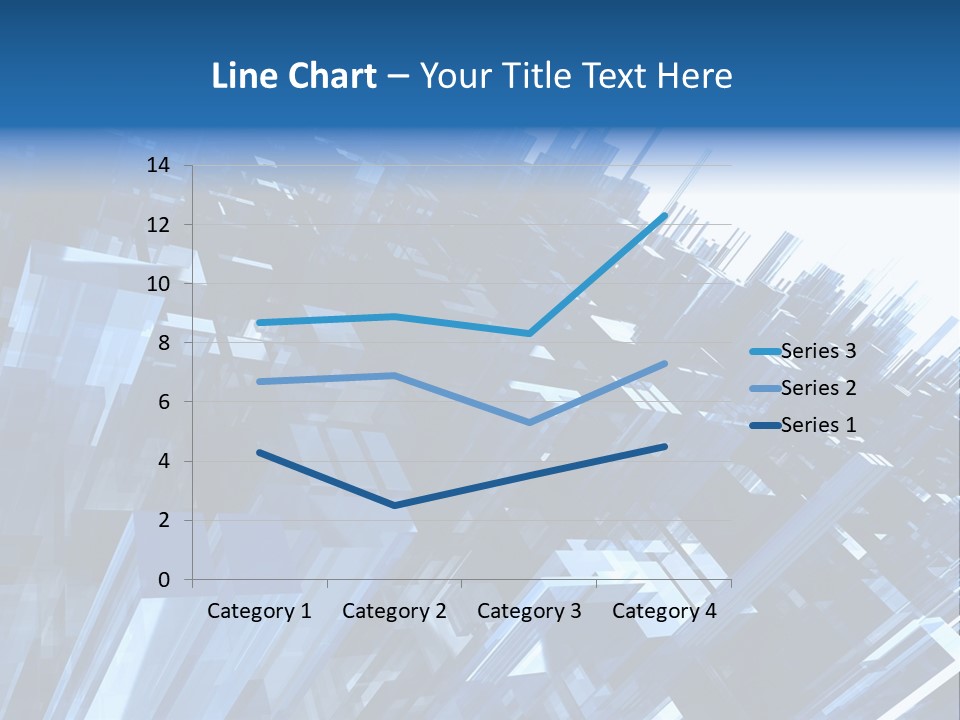 Abstract Background With Blue Plastic Blocks, High Quality 3D Render, Isolated On White PowerPoint Template