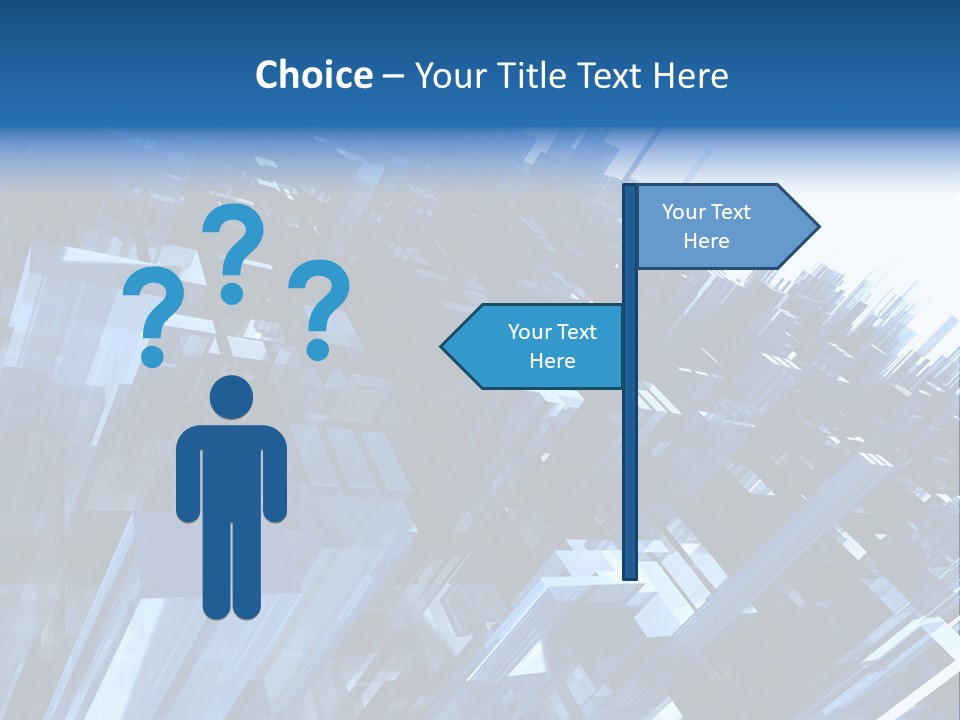 Abstract Background With Blue Plastic Blocks, High Quality 3D Render, Isolated On White PowerPoint Template