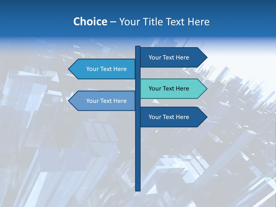 Abstract Background With Blue Plastic Blocks, High Quality 3D Render, Isolated On White PowerPoint Template