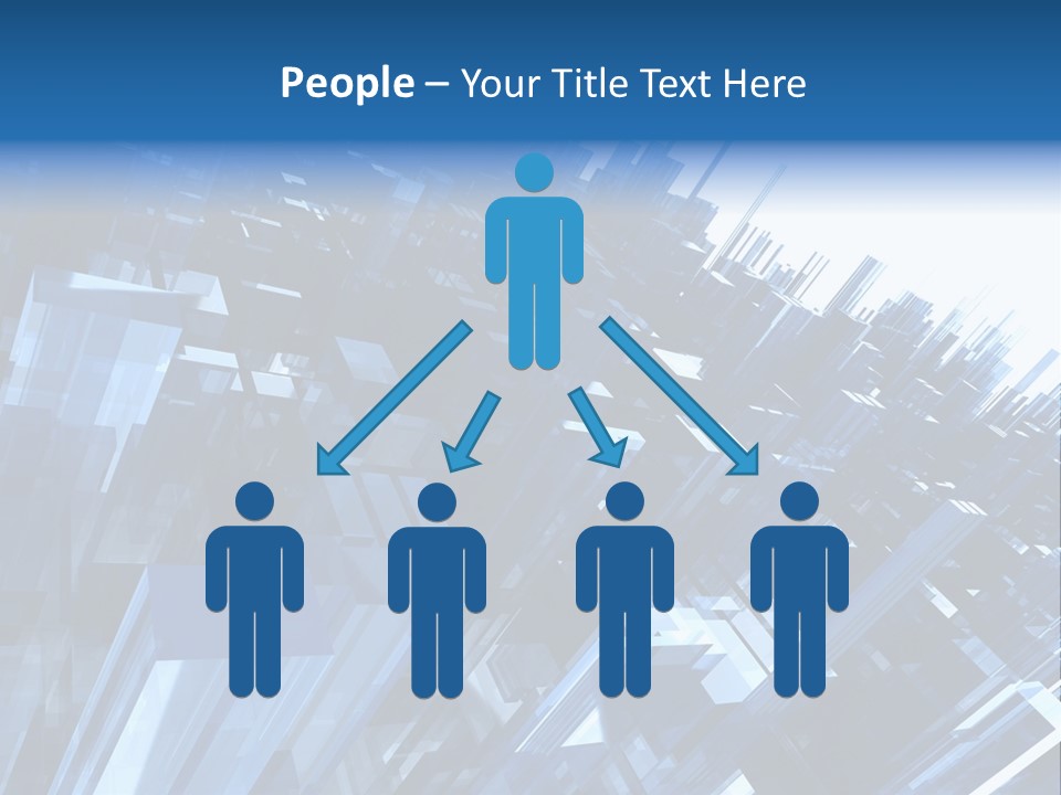 Abstract Background With Blue Plastic Blocks, High Quality 3D Render, Isolated On White PowerPoint Template