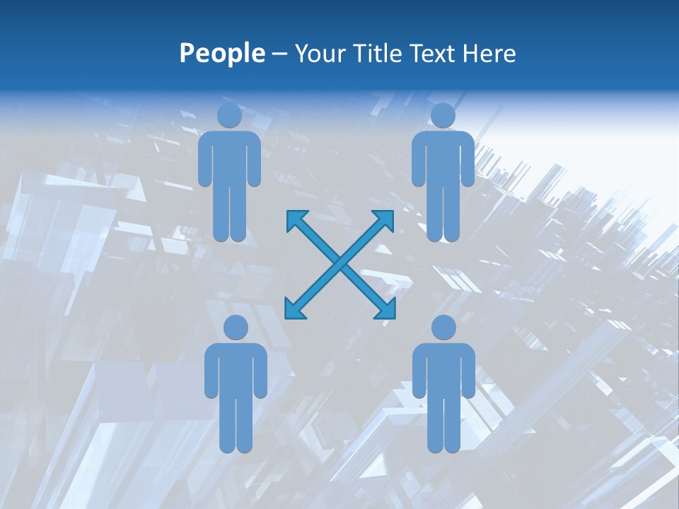 Abstract Background With Blue Plastic Blocks, High Quality 3D Render, Isolated On White PowerPoint Template