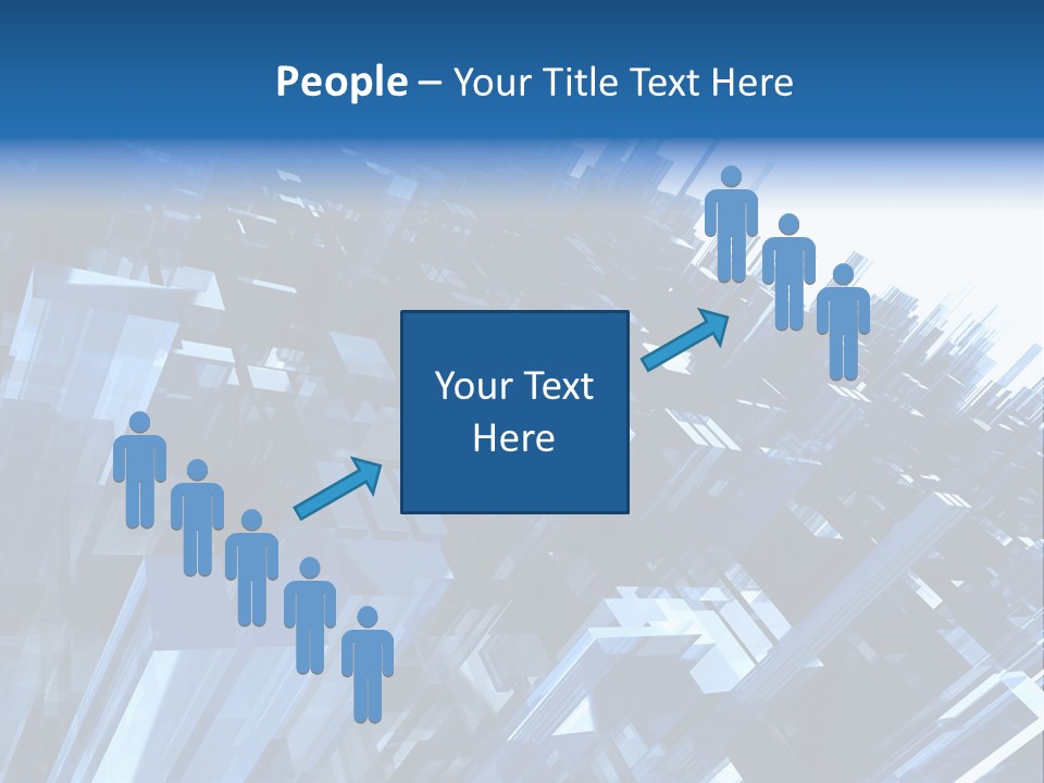 Abstract Background With Blue Plastic Blocks, High Quality 3D Render, Isolated On White PowerPoint Template