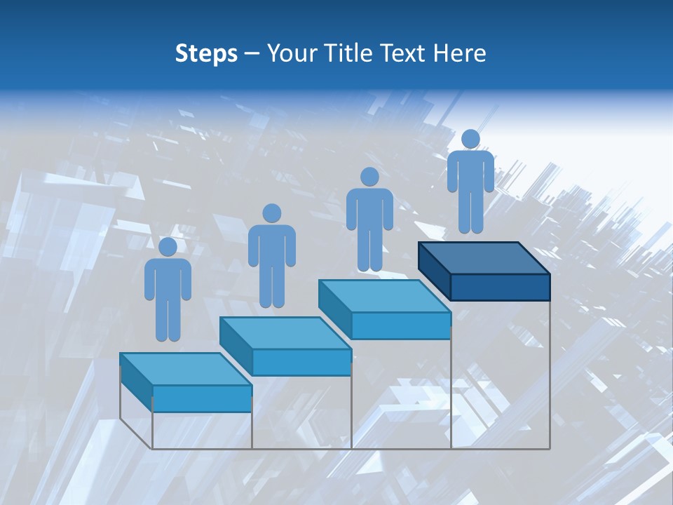 Abstract Background With Blue Plastic Blocks, High Quality 3D Render, Isolated On White PowerPoint Template