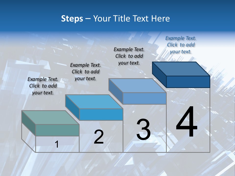 Abstract Background With Blue Plastic Blocks, High Quality 3D Render, Isolated On White PowerPoint Template