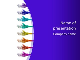 Lan Cable In Colorful Colors PowerPoint Template