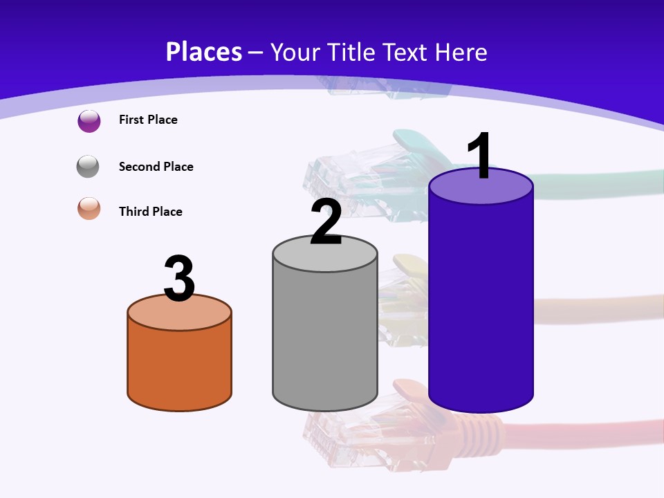 Lan Cable In Colorful Colors PowerPoint Template