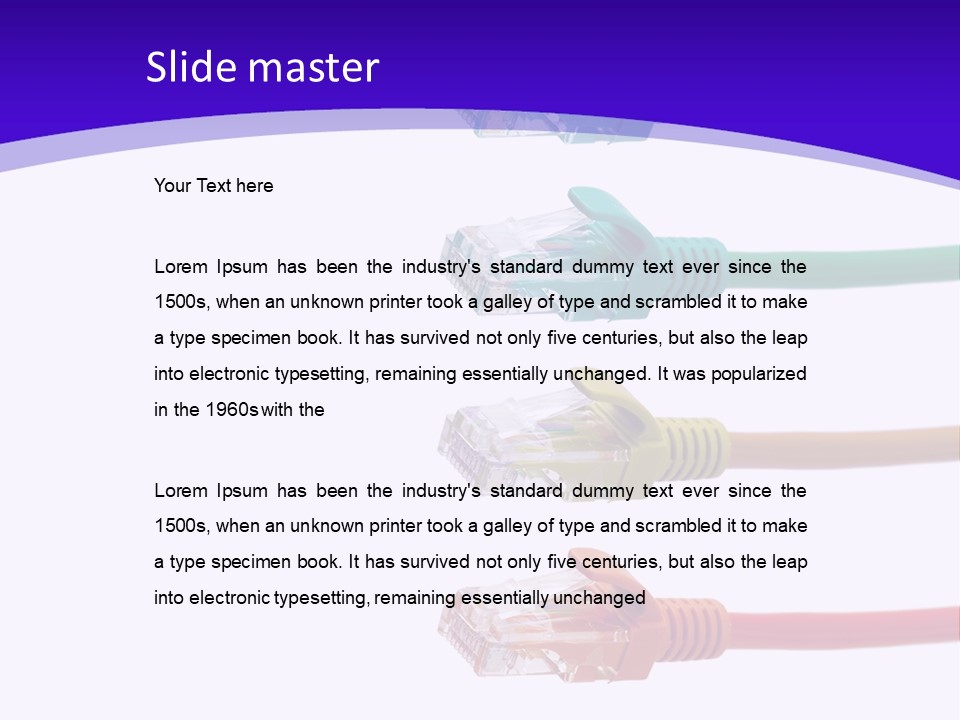 Lan Cable In Colorful Colors PowerPoint Template