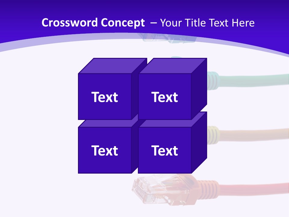 Lan Cable In Colorful Colors PowerPoint Template