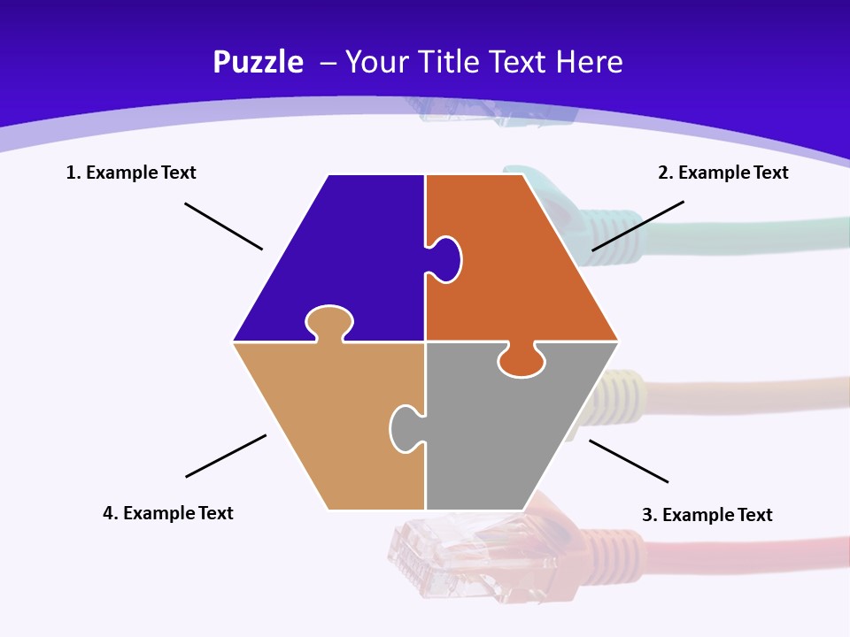 Lan Cable In Colorful Colors PowerPoint Template