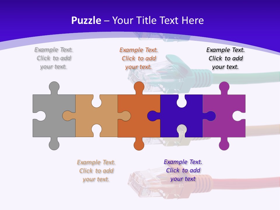 Lan Cable In Colorful Colors PowerPoint Template