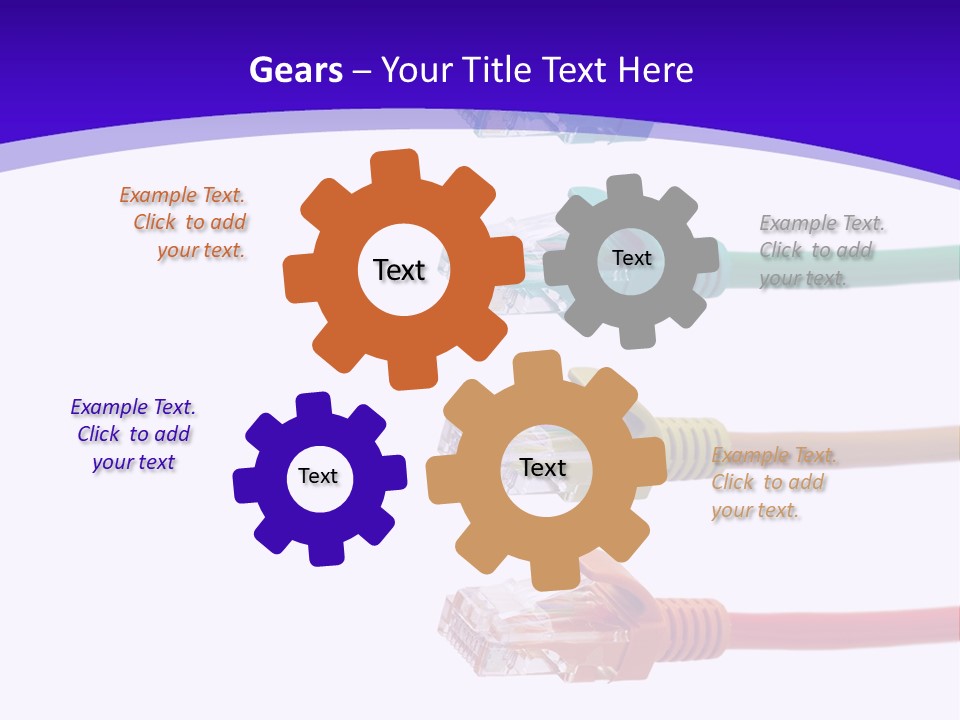 Lan Cable In Colorful Colors PowerPoint Template