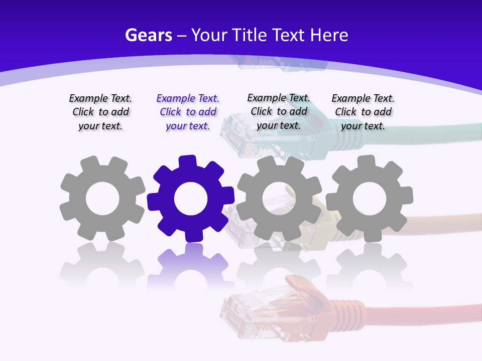 Lan Cable In Colorful Colors PowerPoint Template