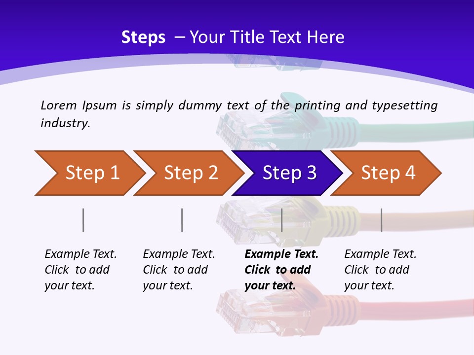 Lan Cable In Colorful Colors PowerPoint Template
