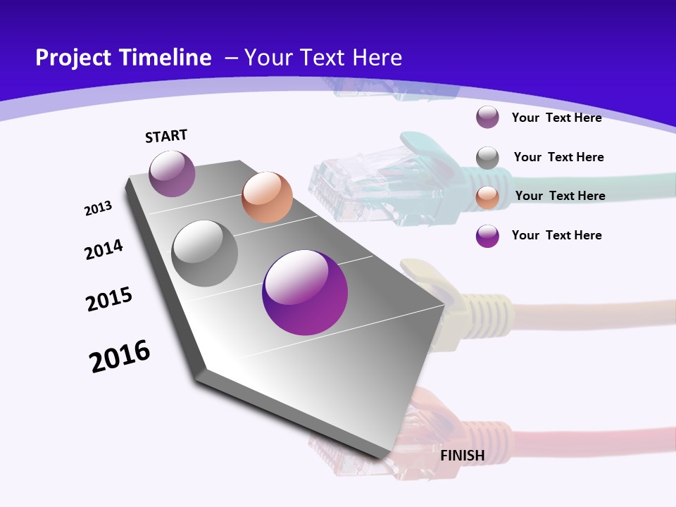 Lan Cable In Colorful Colors PowerPoint Template
