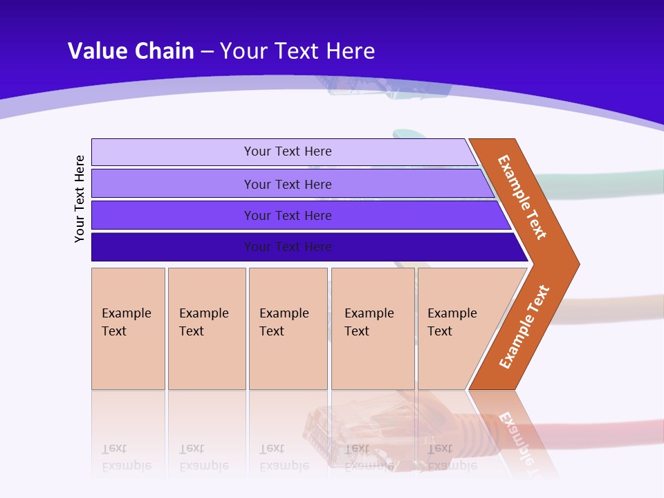 Lan Cable In Colorful Colors PowerPoint Template
