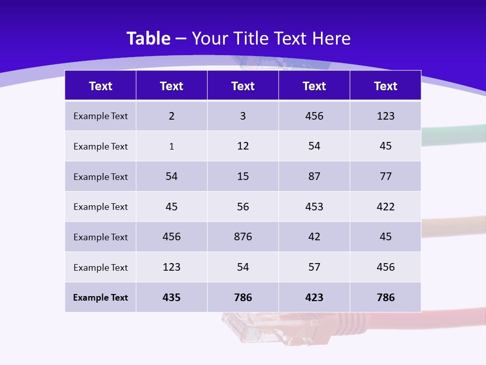 Lan Cable In Colorful Colors PowerPoint Template