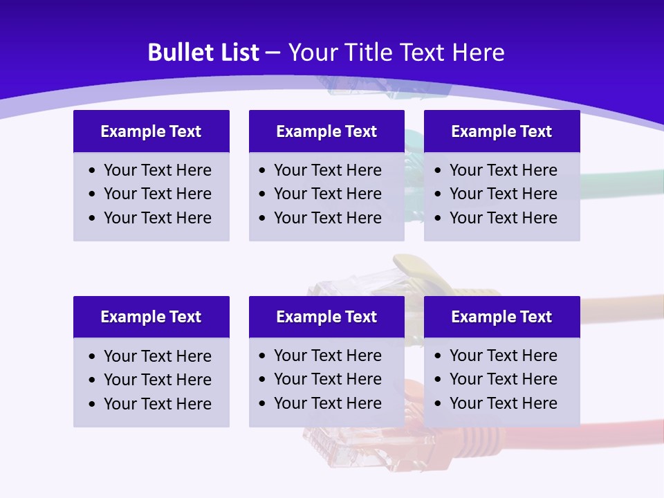 Lan Cable In Colorful Colors PowerPoint Template