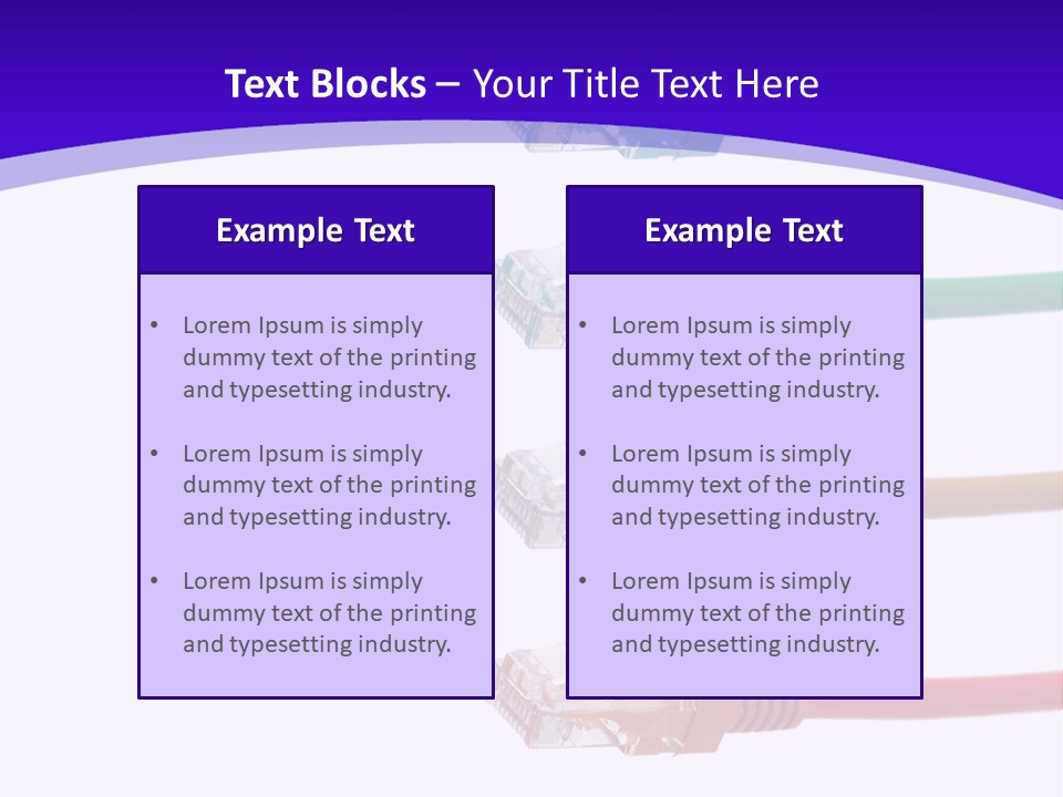 Lan Cable In Colorful Colors PowerPoint Template