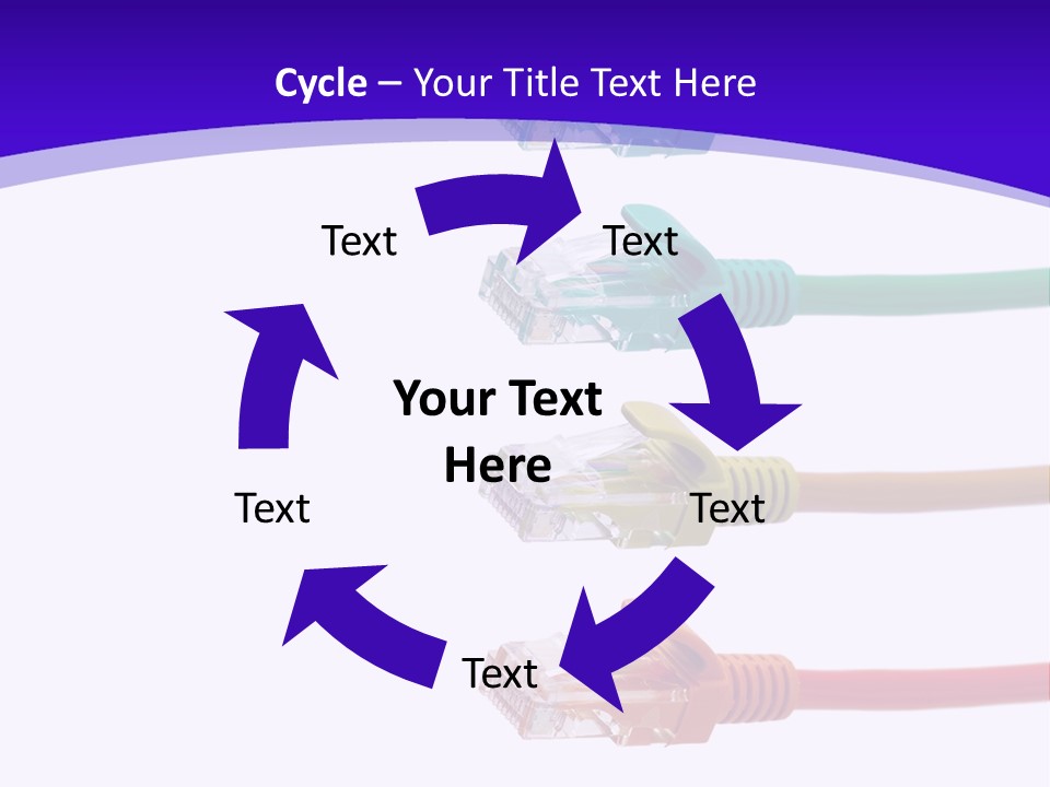 Lan Cable In Colorful Colors PowerPoint Template