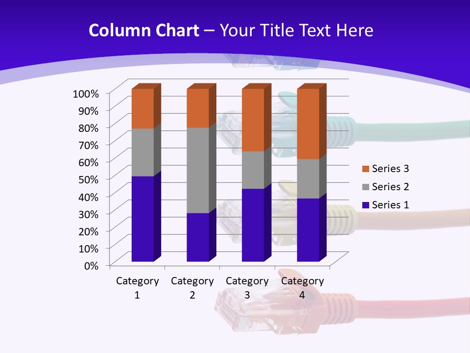 Lan Cable In Colorful Colors PowerPoint Template