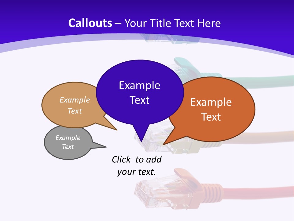 Lan Cable In Colorful Colors PowerPoint Template