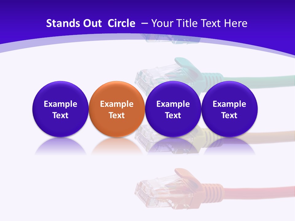 Lan Cable In Colorful Colors PowerPoint Template