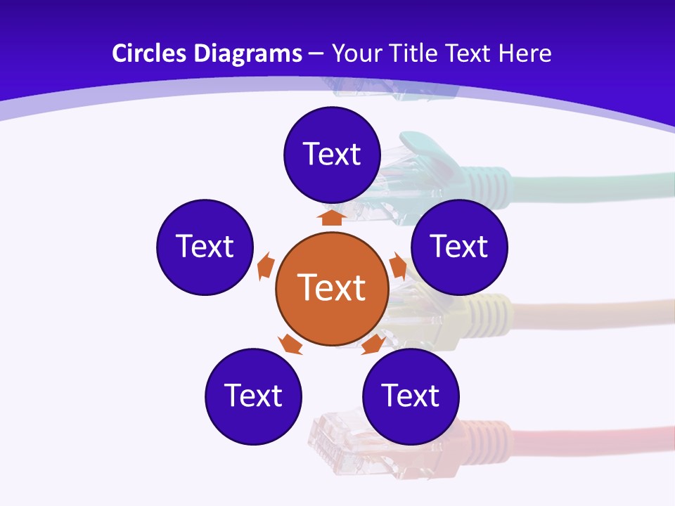 Lan Cable In Colorful Colors PowerPoint Template