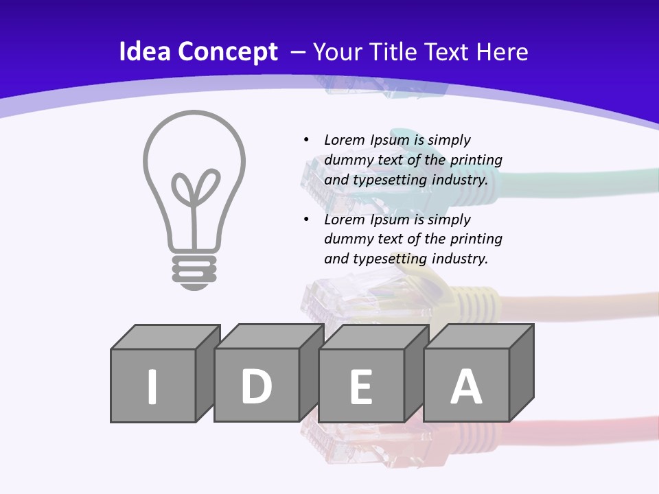Lan Cable In Colorful Colors PowerPoint Template