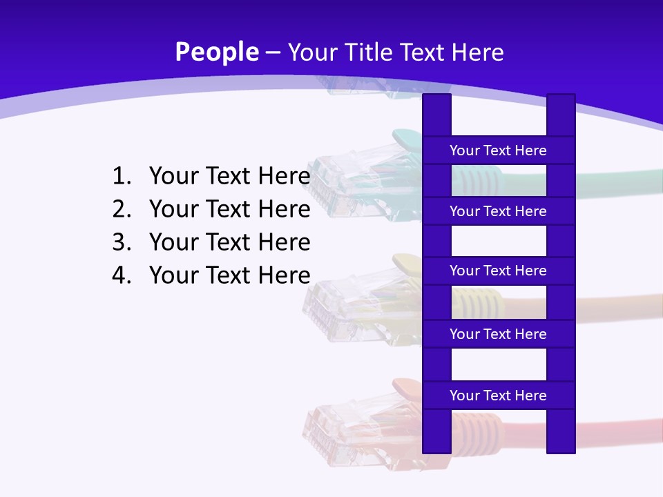 Lan Cable In Colorful Colors PowerPoint Template