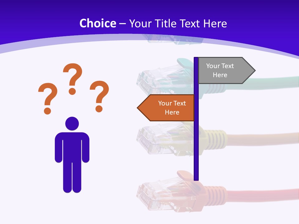 Lan Cable In Colorful Colors PowerPoint Template