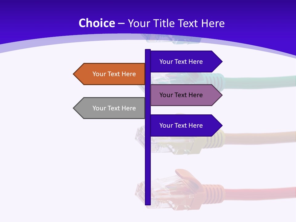 Lan Cable In Colorful Colors PowerPoint Template