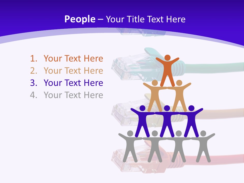 Lan Cable In Colorful Colors PowerPoint Template