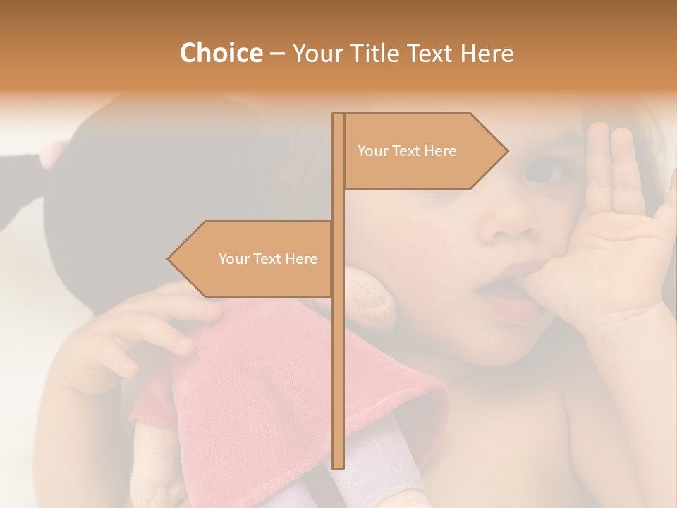 A Little Girl Laying On Top Of A Bed Holding A Stuffed Animal PowerPoint Template