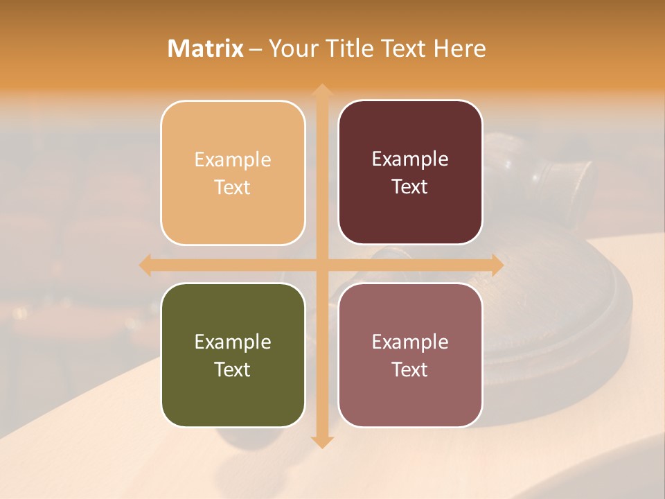 A Judge's Gaven Sitting On Top Of A Table In Front Of A PowerPoint Template